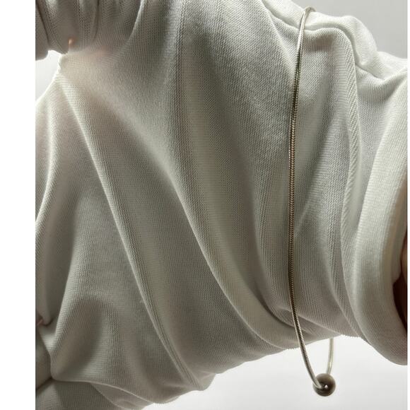 925 Liquid Silver Chain Bracelet or Anklet with Bead – 9 in - Picture 6 of 6